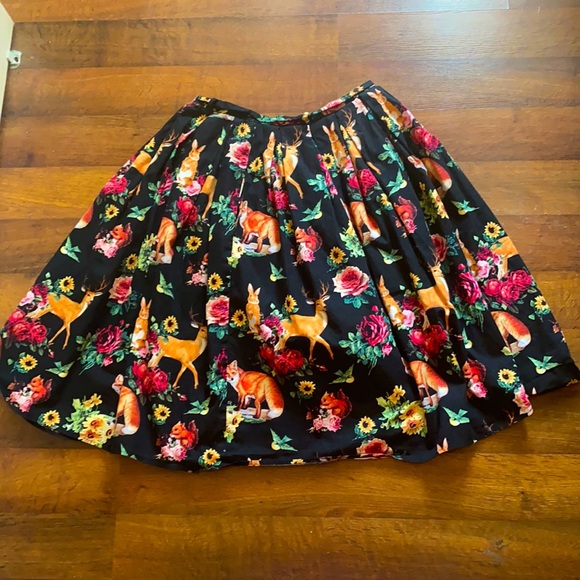Hell Bunny Dresses & Skirts - Cute Hell Bunny Vixen Skirt with woodland creature pattern!